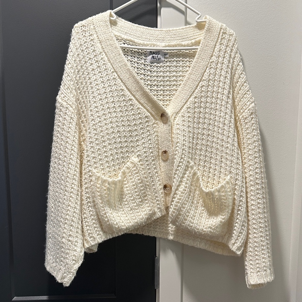 Princess Polly Cream Knit Cardigan